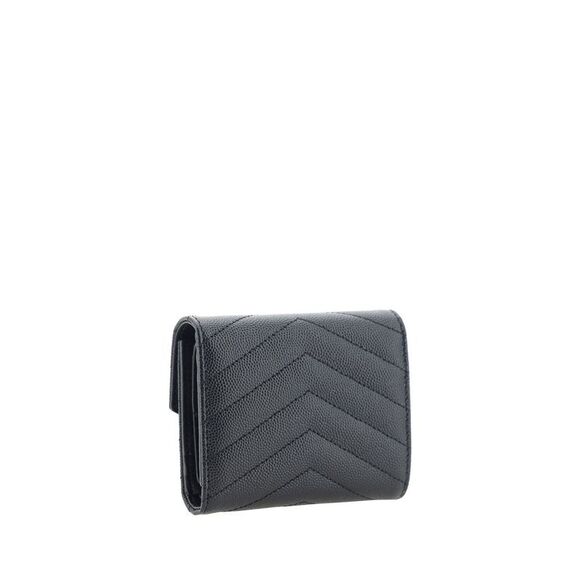 Saint Laurent Black Calf Leather Bos Taurus Women's Wallet - Picture 2 of 3
